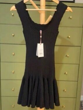 LoveShackFancy Maryanne Metallic Knit Mini Dress In Black, brand new with tags.
